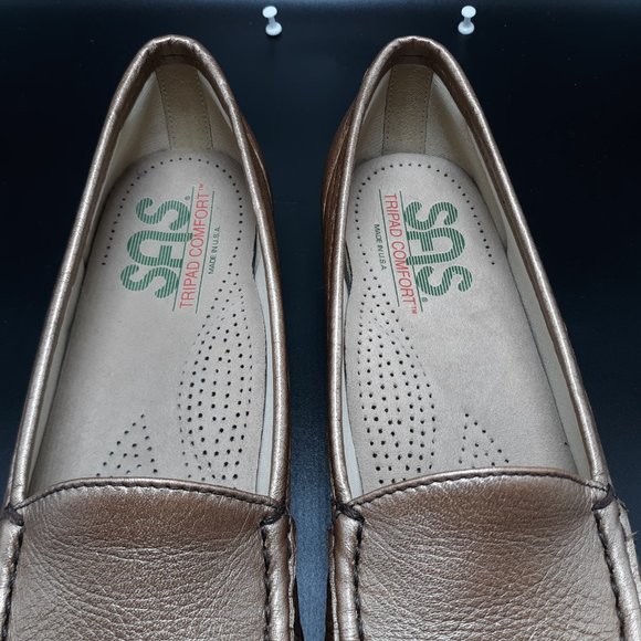 SAS Womens slip on loafers sz 7.5 Slim Bronze - Picture 4 of 6